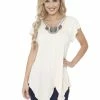 White Mark Clothing Standard Tops Asymmetrical Hemline Tunic Top