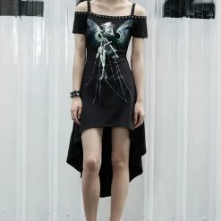 Punk Rave Dresses Asymmetrical Off Shoulder Black Punk Dress