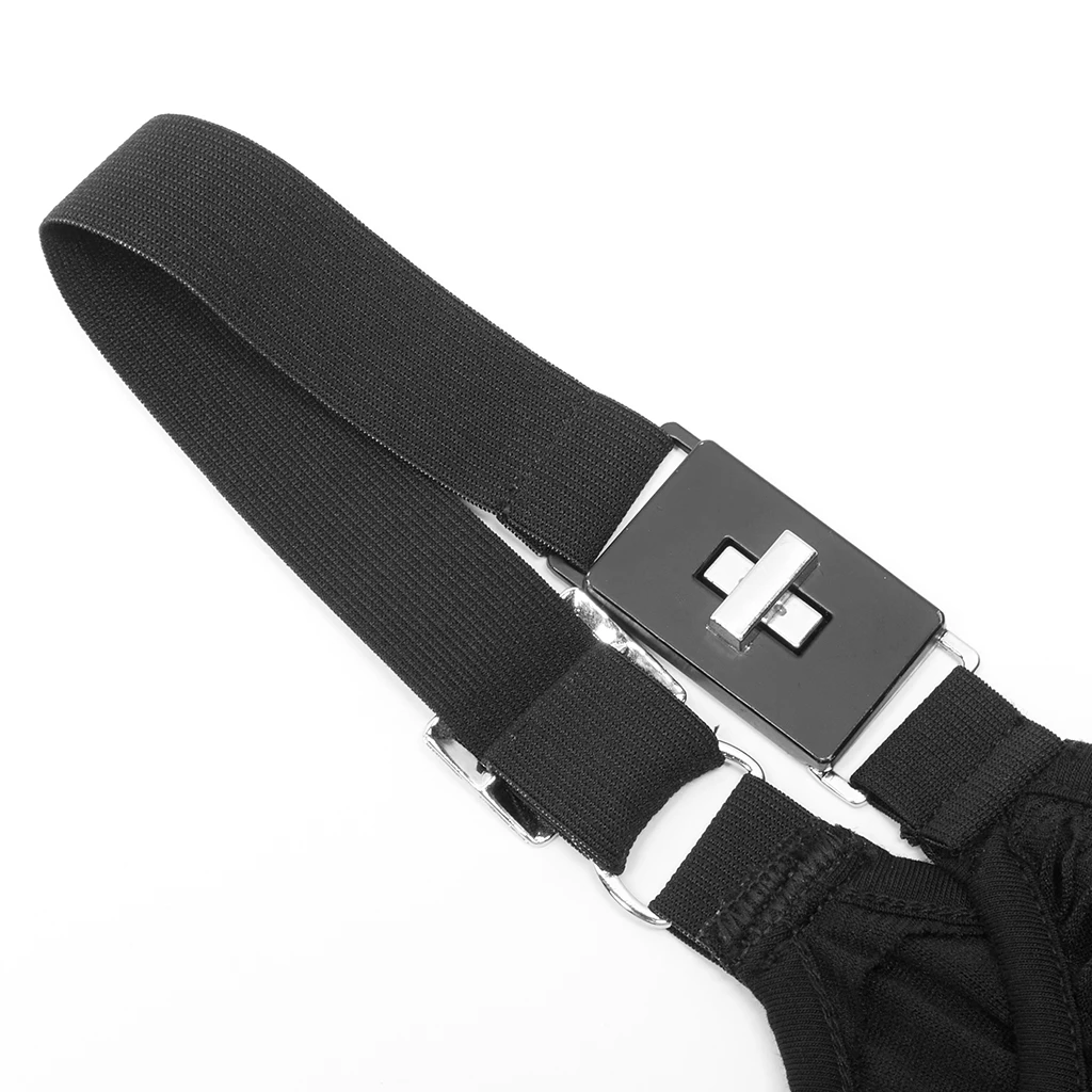 Punk Rave Dresses Asymmetrical Shoulder Straps Strips Black Gothic Dress - Image 6