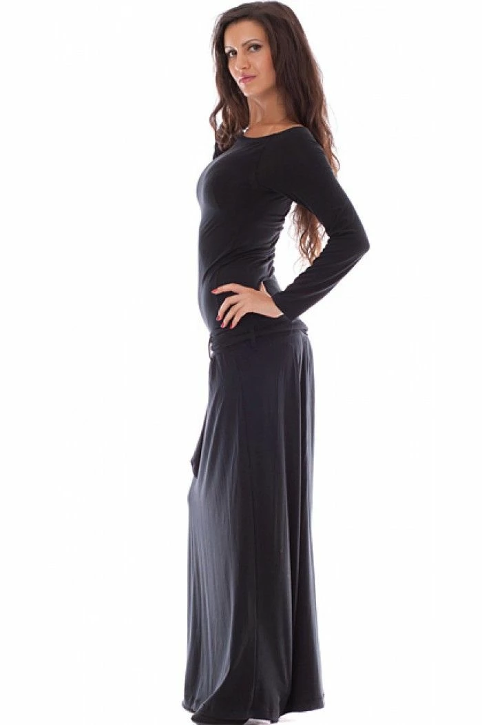 RebelsMarket Dresses Long Black Dress, Long Sleeve Dress, Bodycon Dress, Midi Plus Size Dress - Image 2