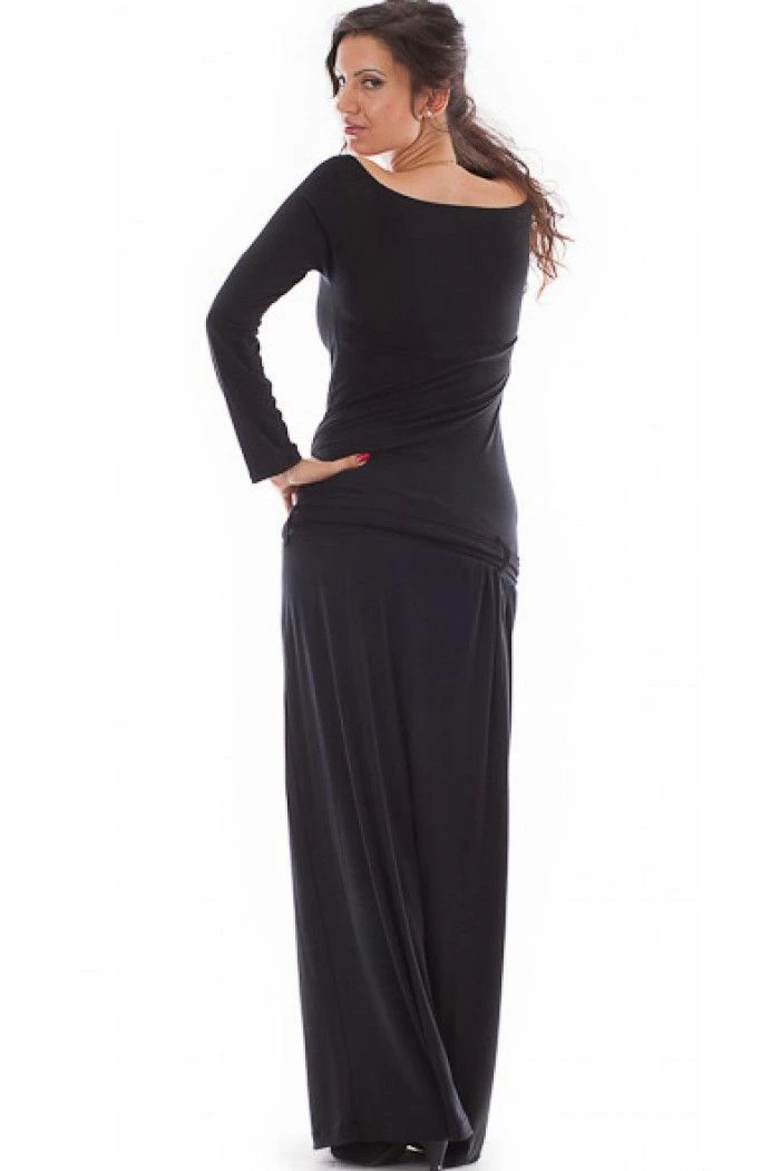 RebelsMarket Dresses Long Black Dress, Long Sleeve Dress, Bodycon Dress, Midi Plus Size Dress - Image 3