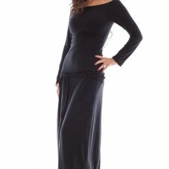 RebelsMarket Dresses Long Black Dress, Long Sleeve Dress, Bodycon Dress, Midi Plus Size Dress