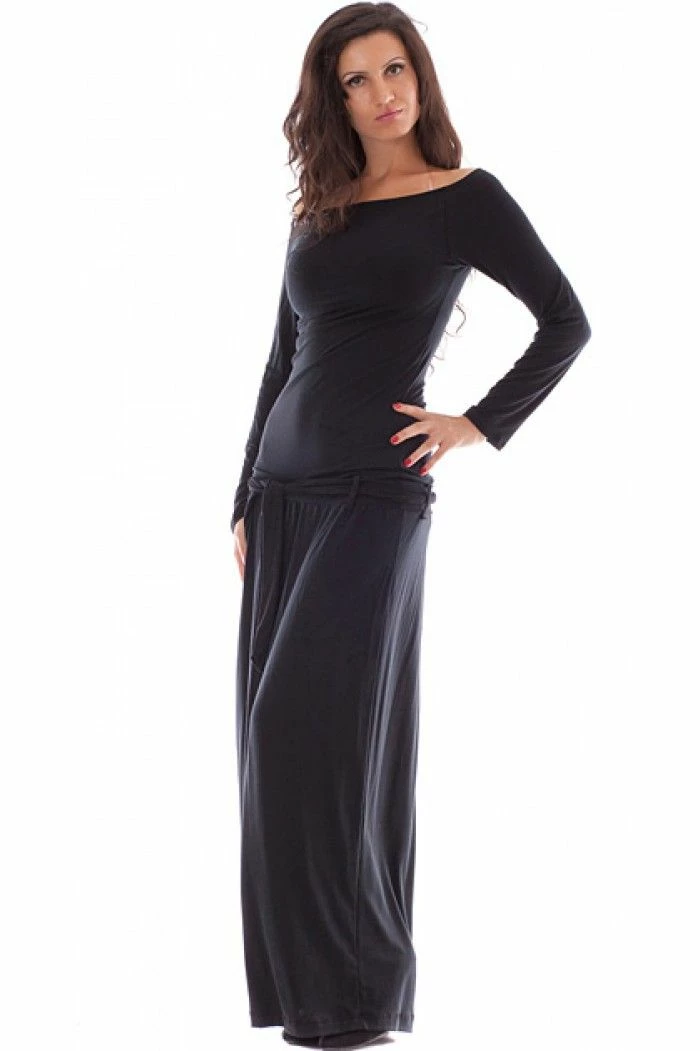 RebelsMarket Dresses Long Black Dress, Long Sleeve Dress, Bodycon Dress, Midi Plus Size Dress