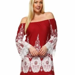 White Mark Clothing Dresses Bell Sleeve Boho Mini Dress