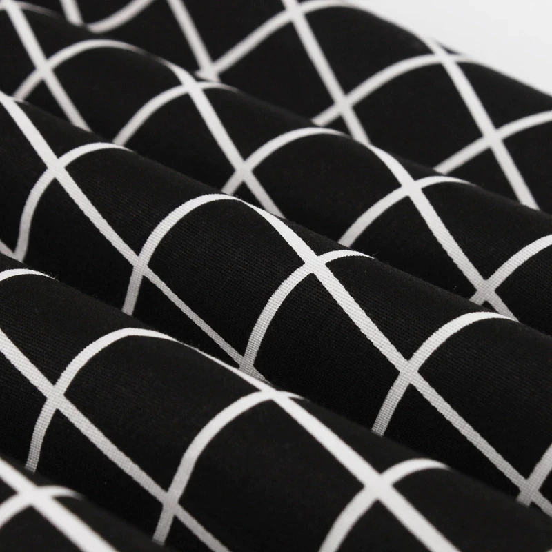 FashionSprout Dresses Black Knot Neck Turn-Down Collar 3/4 Sleeve Mid-Calf Plaid - Image 6