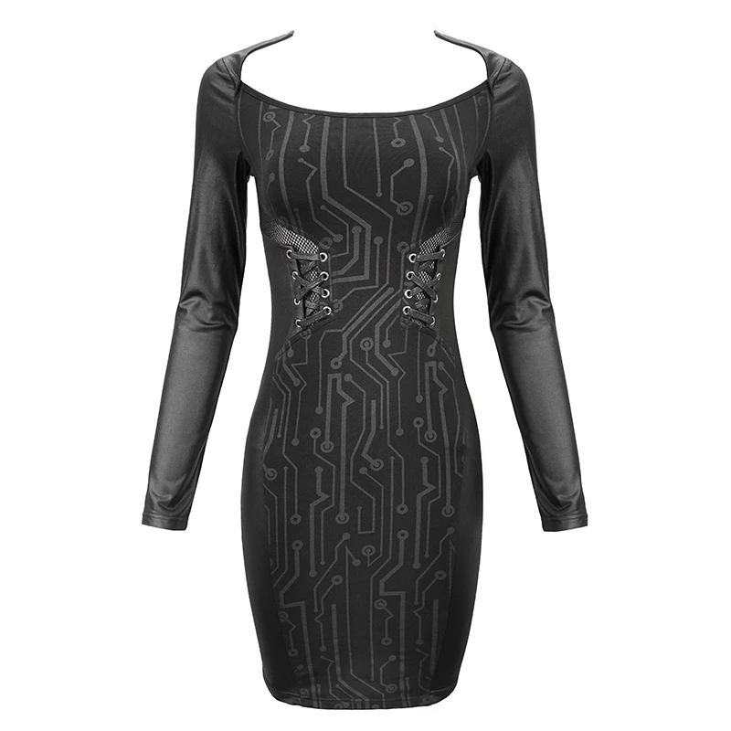 Thinkers Clothing Dresses Black Long Sleeve Double Split Mini Dress - Image 5