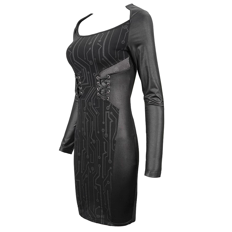 Thinkers Clothing Dresses Black Long Sleeve Double Split Mini Dress - Image 6