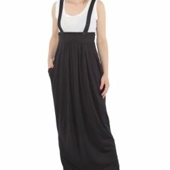 RebelsMarket Dresses Black Overall Dress, Black Pinafore, Plus Size Pinafore, Oversize Pinafore