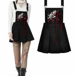 Dark In Love Dresses Blood Devil Strap Pleated Dress