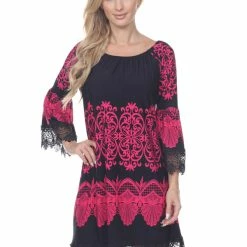 White Mark Clothing Dresses Boho 3/4 Sleeve Mini Dress