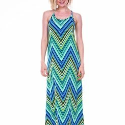 White Mark Clothing Dresses Chevron Strappy Maxi Dress