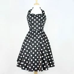 RebelsMarket Dresses Classic Black White Polkadots Pinup Dress