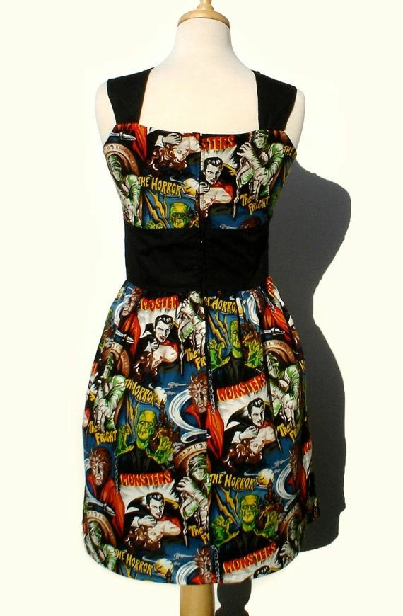 RebelsMarket Dresses Classic Pinup Monsters Dress - Image 3