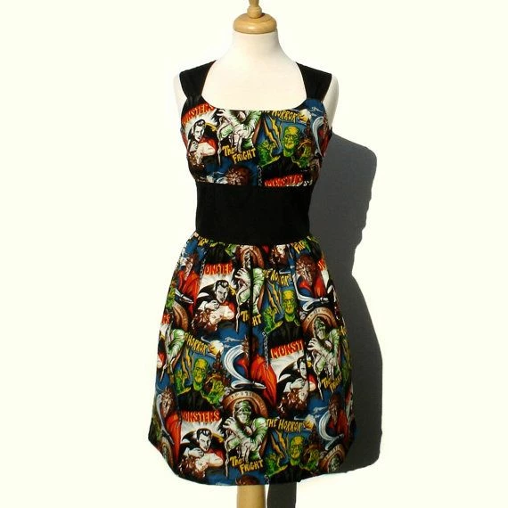 RebelsMarket Dresses Classic Pinup Monsters Dress
