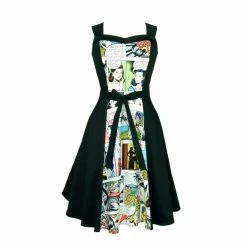 RebelsMarket Dresses Comic With White Borders Full Circle Skirt Swing Dress
