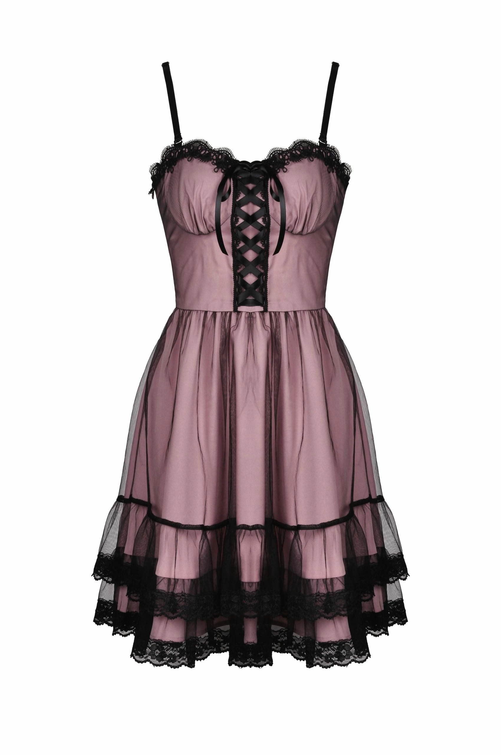 Dark In Love Dresses Cool Mesh Pink Doll Dress - Image 2