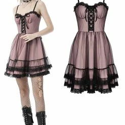 Dark In Love Dresses Cool Mesh Pink Doll Dress
