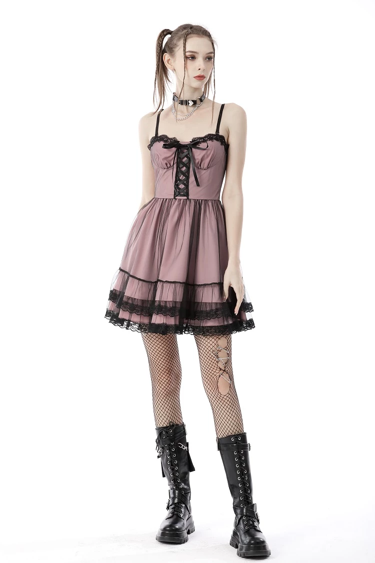 Dark In Love Dresses Cool Mesh Pink Doll Dress - Image 5