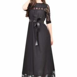 RebelsMarket Dresses Black Long Dress, Lace Dress, Midi Dress, Pencil Dress, Elegant Maxi Dress