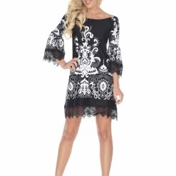 White Mark Clothing Dresses Elastic Boat Neck Loose Mini Dress