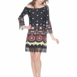 White Mark Clothing Dresses Floral Polka Boho Mini Dress