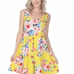 White Mark Clothing Dresses Floral Sleeveless Skater Dress