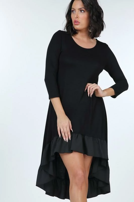RebelsMarket Dresses Hi Low Ruffled Tshirt Dress