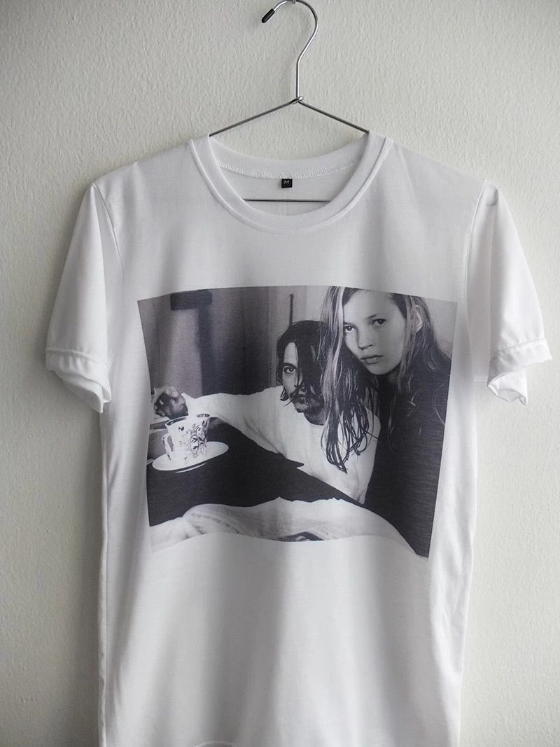 RebelsMarket T-Shirts Johnny Depp Kate Moss Fashion Pop Rock T Shirt M - Image 2