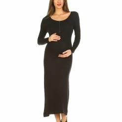 White Mark Clothing Dresses Long Sleeve Maternity Maxi Dress