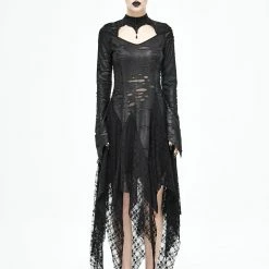 Thinkers Clothing Dresses Love Hollow-Out Black Distressed Asymmetrical Dress
