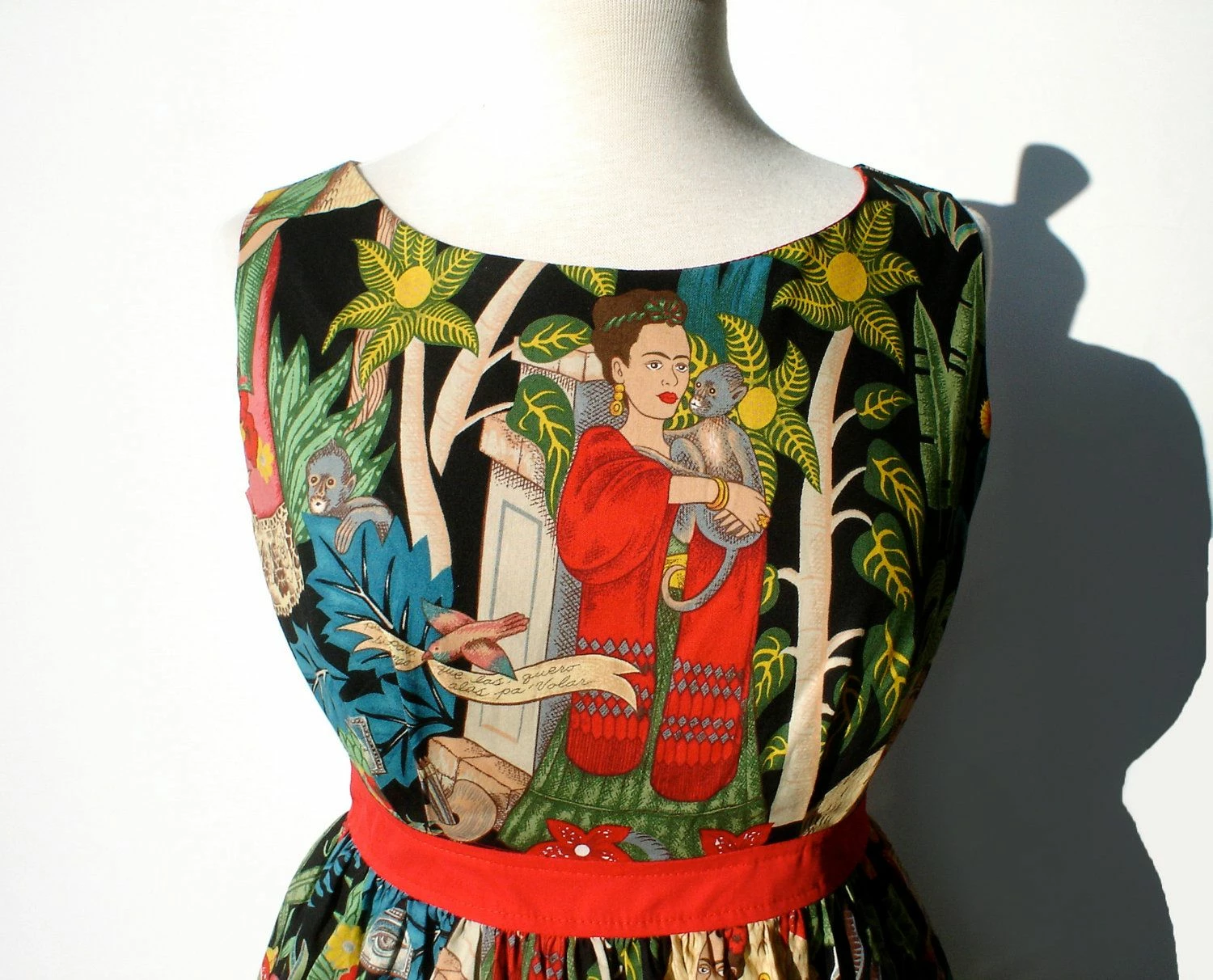 RebelsMarket Dresses Mexican Frida Kahlo Vintage Inspired Dress / Day Dead Dress / Rockabilly Dress - Image 2
