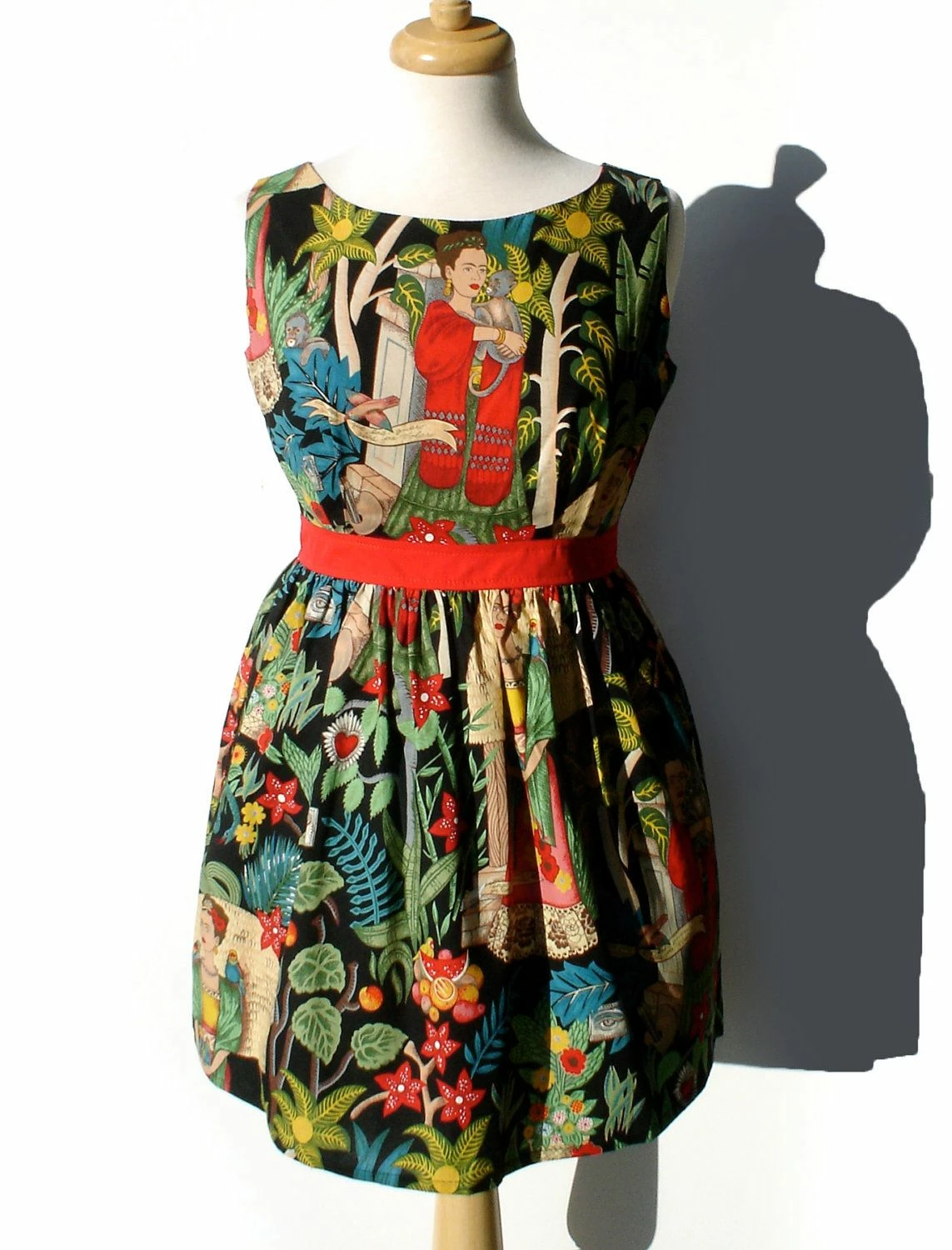 RebelsMarket Dresses Mexican Frida Kahlo Vintage Inspired Dress / Day Dead Dress / Rockabilly Dress - Image 4