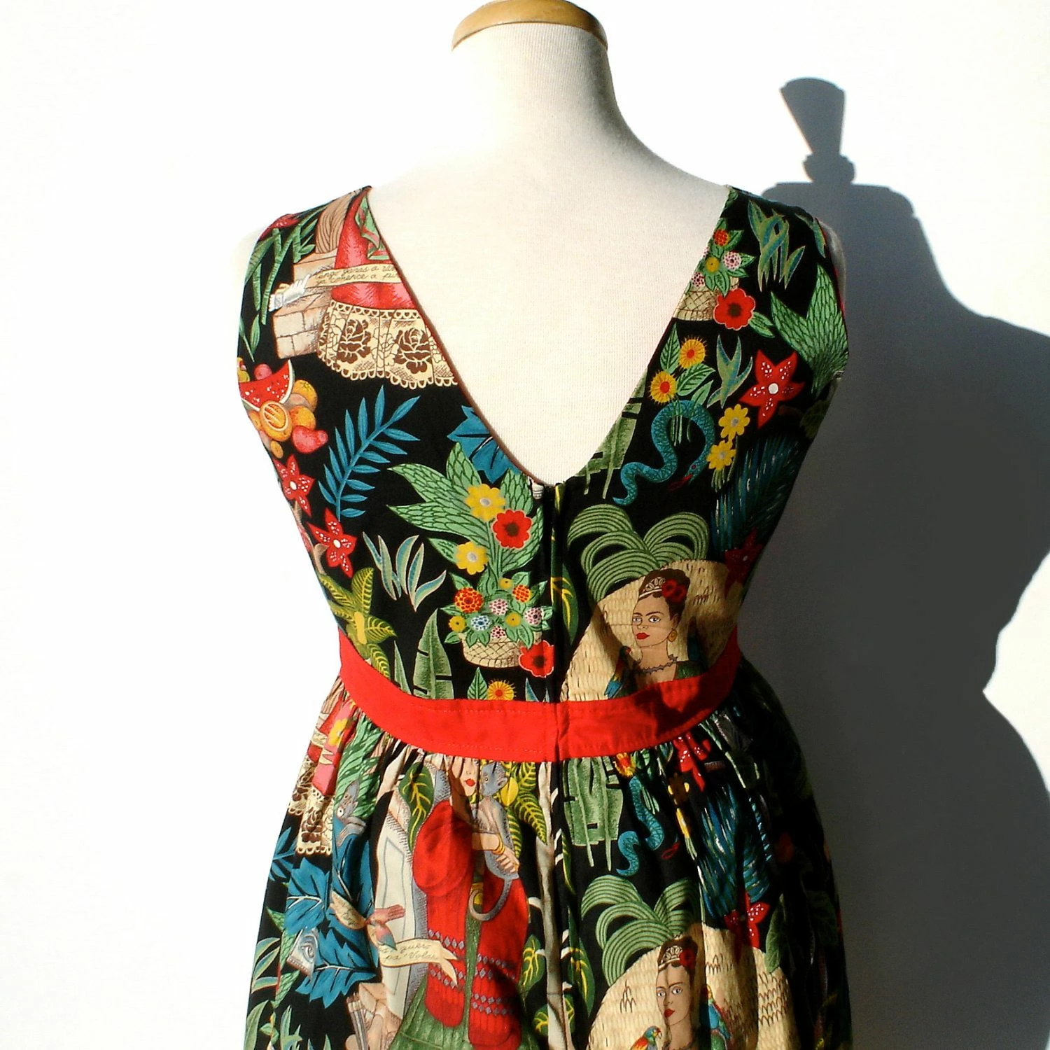 RebelsMarket Dresses Mexican Frida Kahlo Vintage Inspired Dress / Day Dead Dress / Rockabilly Dress - Image 5