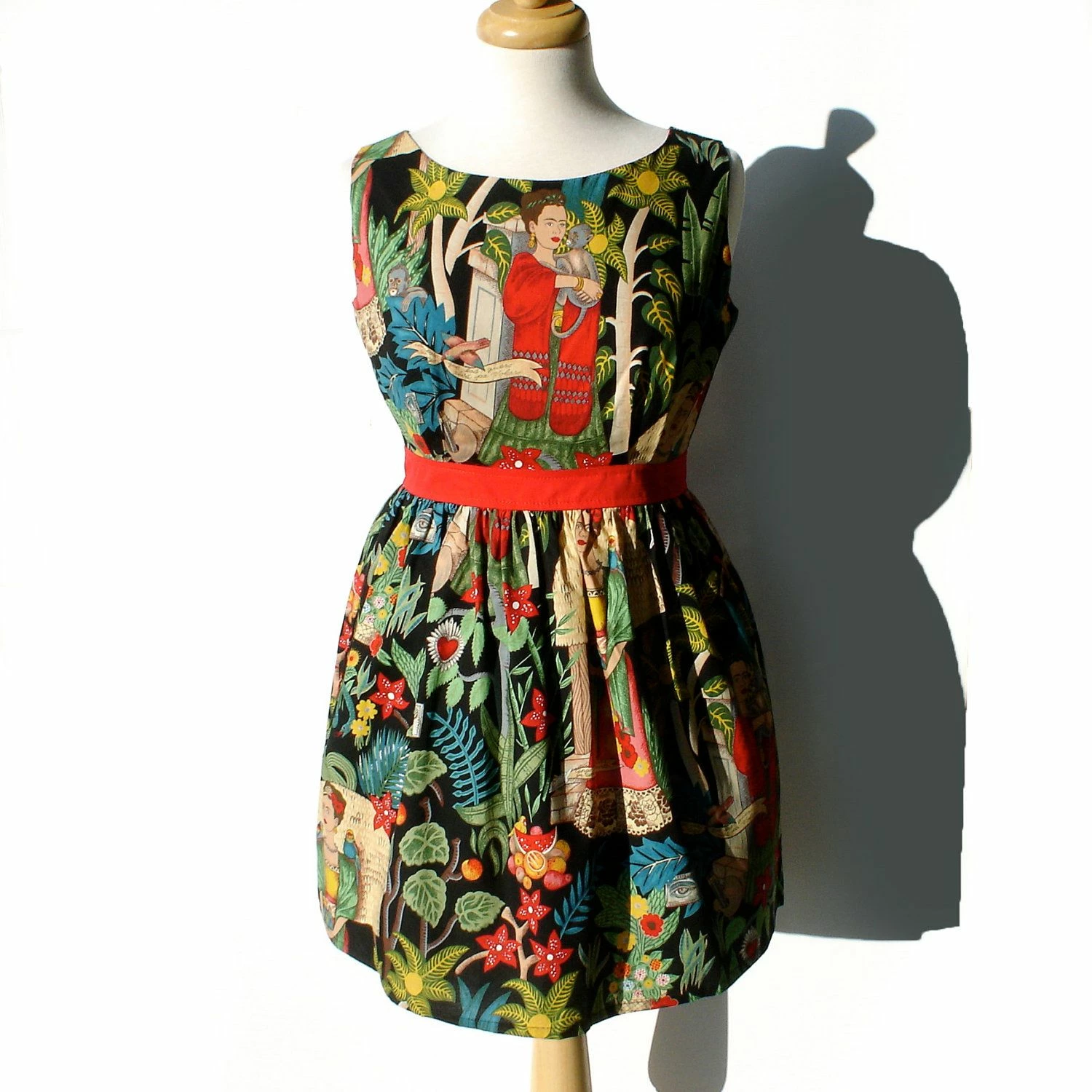 RebelsMarket Dresses Mexican Frida Kahlo Vintage Inspired Dress / Day Dead Dress / Rockabilly Dress