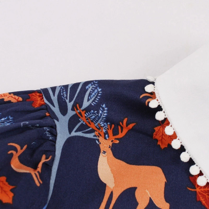 FashionSprout Dresses Print Pattern Peter Pan Collar A-Line 50s Zipper Vintage Dress - Image 4