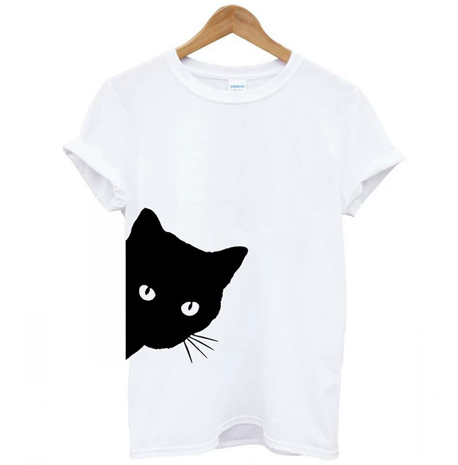 FashionSprout T-Shirts Black Cat Print Women's T-Shirt