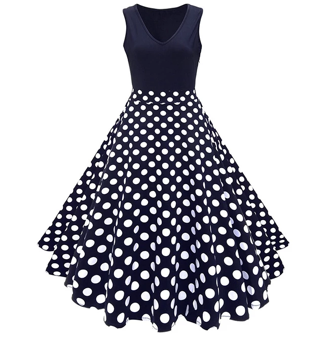 RebelsMarket Dresses Pin-up Rockabilly Vintage Retro High Waist Sleeveless Swing Party Dress - Image 5