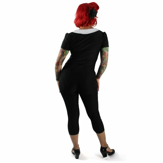 RebelsMarket Standard Tops Wednesday Inspired Top / Pointy Collar | Extra Small To 3 Extra Large - Image 3