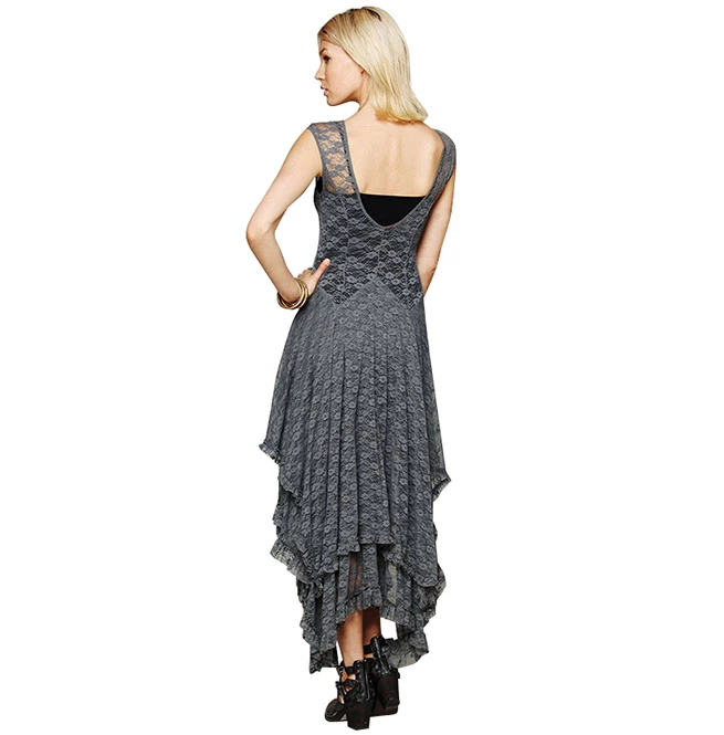 RebelsMarket Dresses Country Western Asymmetrical Boho Sheer Layered Sleeveless Dress - Image 2