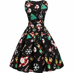FashionSprout Dresses Vintage Sleeveless Christmas Rockabilly Dress