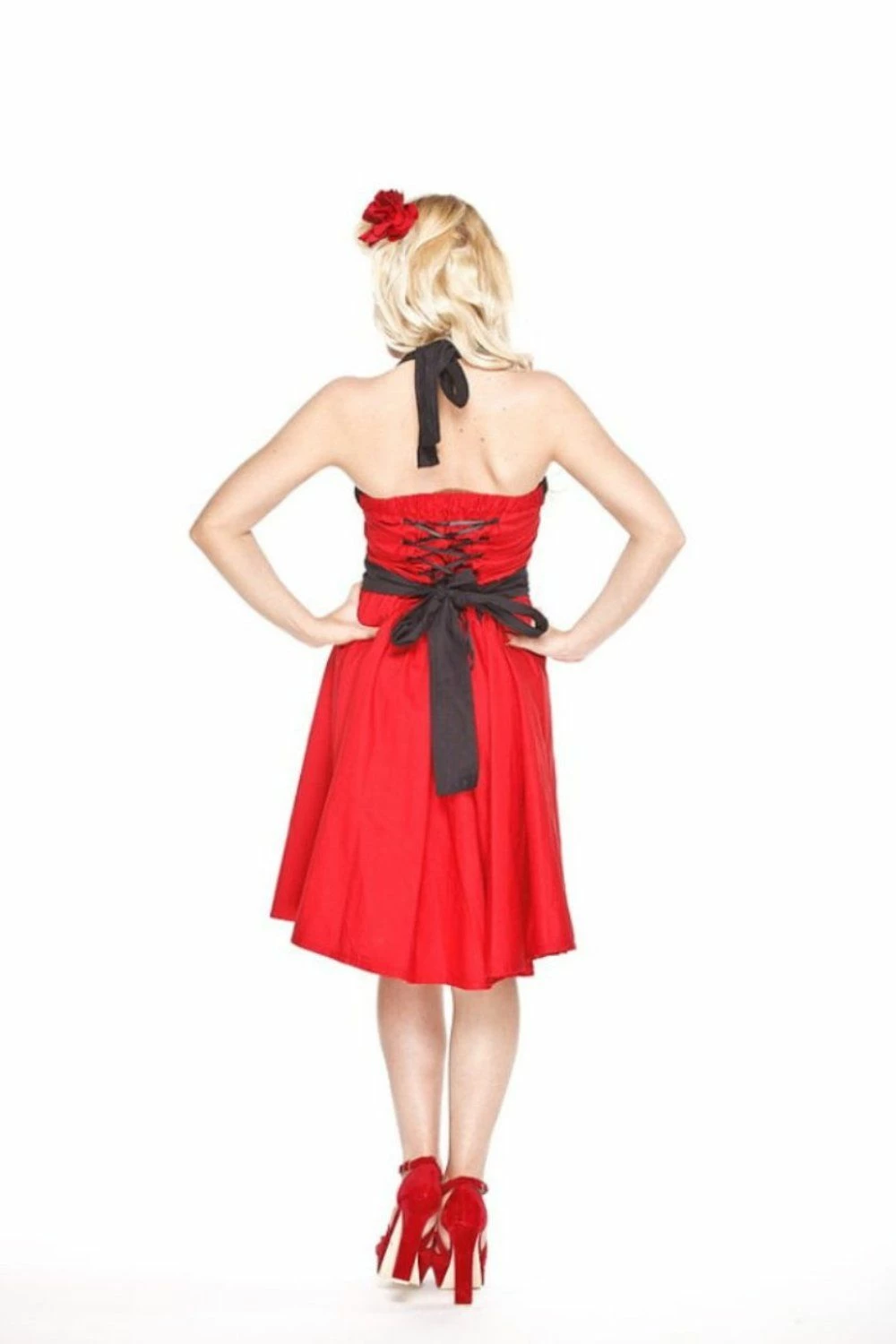 RebelsMarket Dresses Rockabilly '50s Red Dress - Image 3