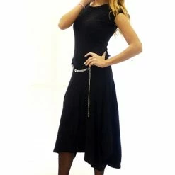 RebelsMarket Dresses Asymmetrical Black Dress, Sleeveless Summer Dress, Plus Size Dress