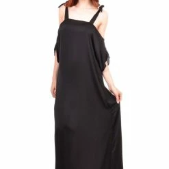 RebelsMarket Dresses Pink Long Dress, Bare Shoulder Dress, Loose Dress, Flaved Dress