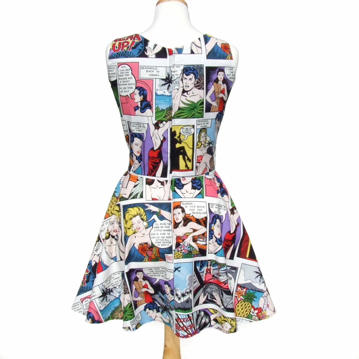 RebelsMarket Dresses Sale!!!Pinup Comic Strip Skater Dress - Image 3
