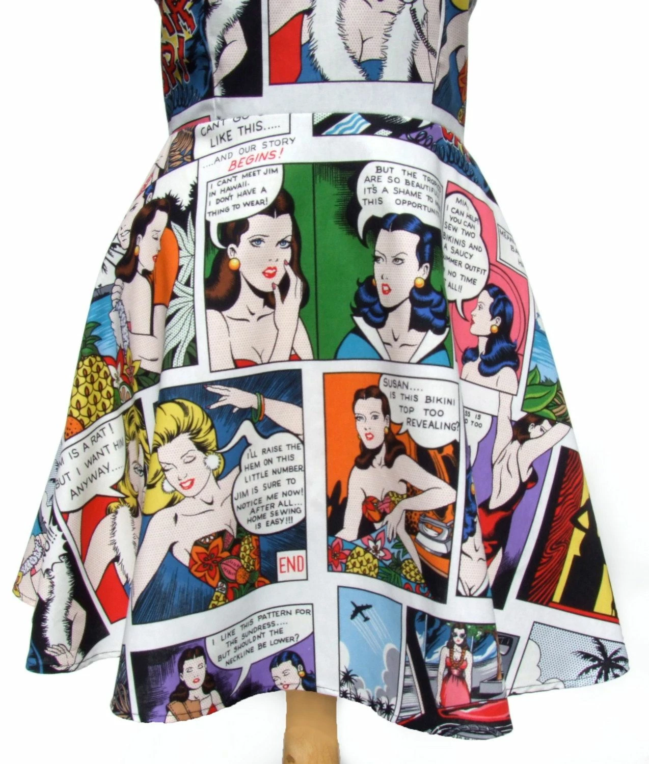 RebelsMarket Dresses Sale!!!Pinup Comic Strip Skater Dress - Image 4