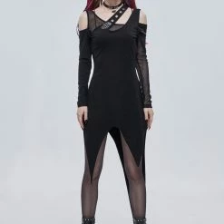 Thinkers Clothing Dresses Skeleton Hand Embroidery Hollow-Out Asymmetrical Hem Mini Dress