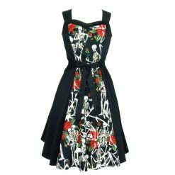 RebelsMarket Dresses Skulls Roses Dress Full Circle Dress