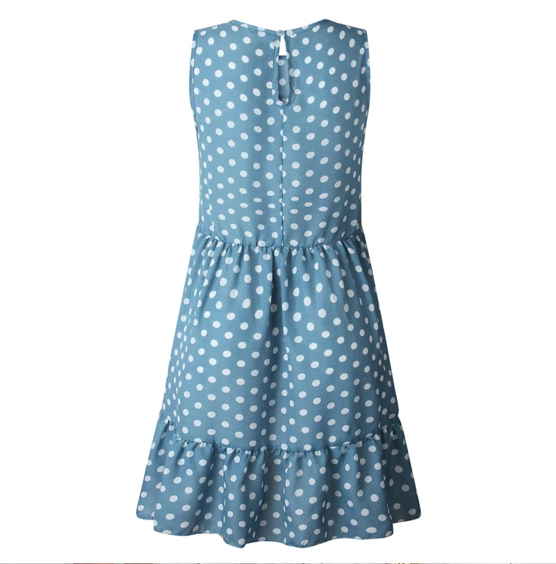 RebelsMarket Dresses Streetwear Vintage Retro Sleeveless Polka Dot Ruffled Mini Dress - Image 4