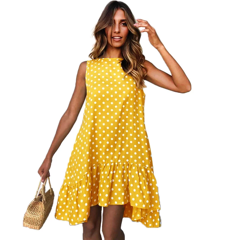 RebelsMarket Dresses Streetwear Vintage Retro Sleeveless Polka Dot Ruffled Mini Dress - Image 6