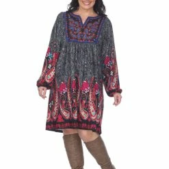 White Mark Clothing Dresses V-neck Boho Shift Dress